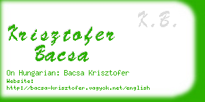 krisztofer bacsa business card